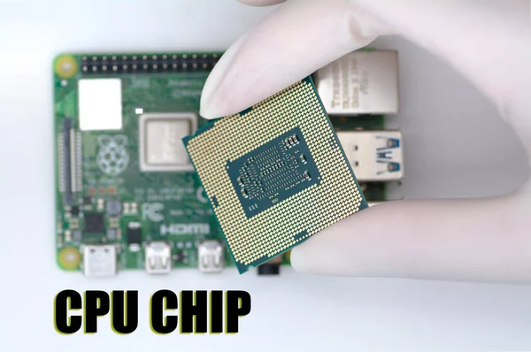 Cpu Chip Mikrochip Technológia Tajvanról Félvezetők Chip Hiány Ellátási Válság — Stock Fotó
