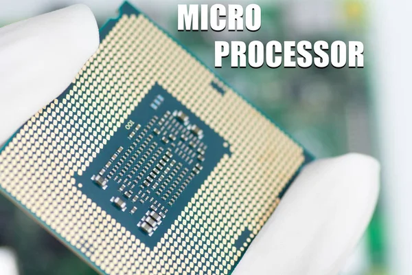 stock image Micro processor. Micro chip technology from Taiwan (semiconductors). Chip shortage supply crisis ahead. Microchip war. Modern warfare and next global crisis.