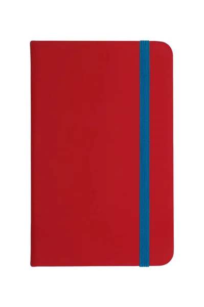 Красная Тетрадь Голубой Резинкой — стоковое фото