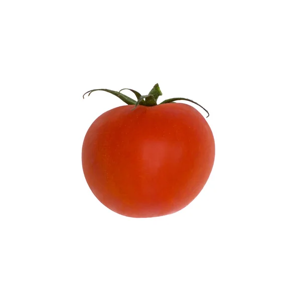 Κόκκινη Ντομάτα Από Πάνω Λευκό Φόντο — Φωτογραφία Αρχείου
