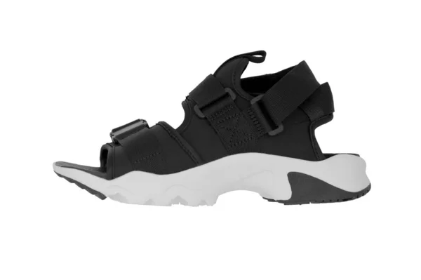 Siyah ve beyaz, yandan sandalet ayakkabıları.