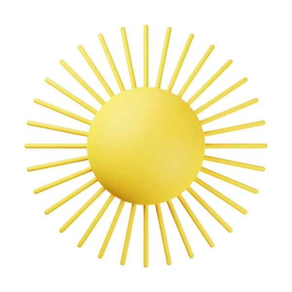 黄色太阳3D图解 — 图库照片
