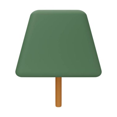 Yeşil Ağaç 3D Görüntü Beyaz Arkaplanda İzole Edildi