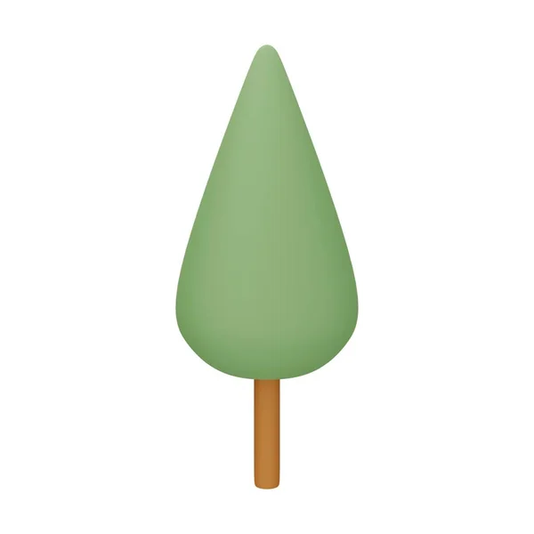 Zelený Strom Ilustrace Izolované Bílém Pozadí — Stock fotografie