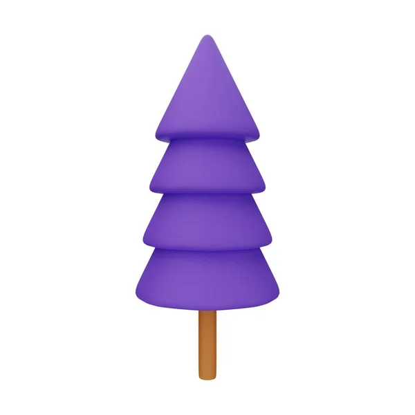 Purple Tree Illustration Isolated White Background — Stock Photo, Image