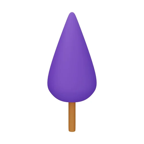 Árbol Púrpura Ilustración Aislado Sobre Fondo Blanco —  Fotos de Stock