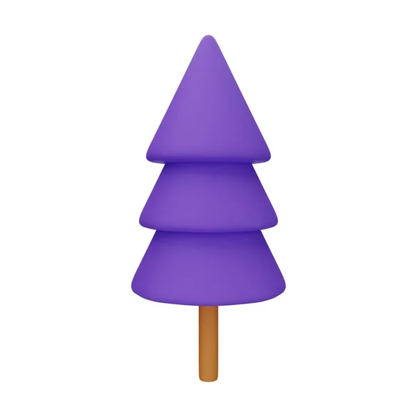 Purple Tree Illustration Isolated White Background — Stock Photo, Image