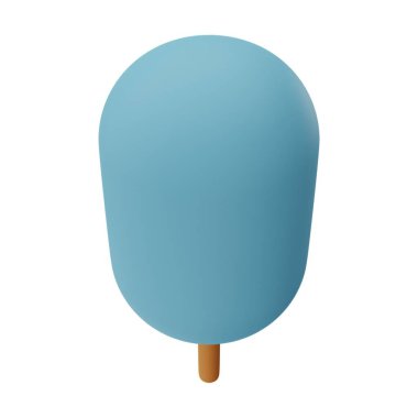 Mavi Ağaç 3D Görüntü Beyaz Arkaplanda İzole Edildi