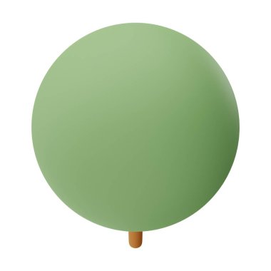 Yeşil Ağaç 3D Görüntü Beyaz Arkaplanda İzole Edildi