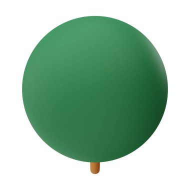 Yeşil Ağaç 3D Görüntü Beyaz Arkaplanda İzole Edildi