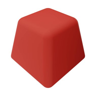 Kırmızı Ağaç 3D Görüntü Beyaz Arkaplanda İzole Edildi