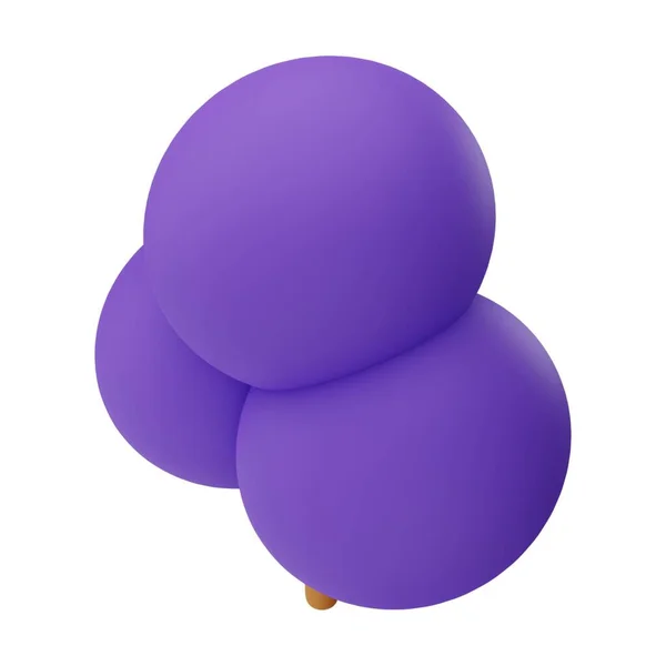 白を基調とした紫の木3Dイラスト — ストック写真