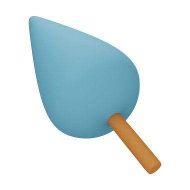 Mavi Ağaç 3D Görüntü Beyaz Arkaplanda İzole Edildi