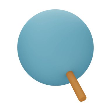 Mavi Ağaç 3D Görüntü Beyaz Arkaplanda İzole Edildi