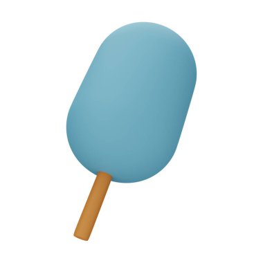 Mavi Ağaç 3D Görüntü Beyaz Arkaplanda İzole Edildi