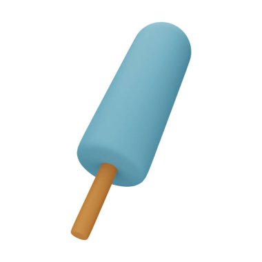 Mavi Ağaç 3D Görüntü Beyaz Arkaplanda İzole Edildi