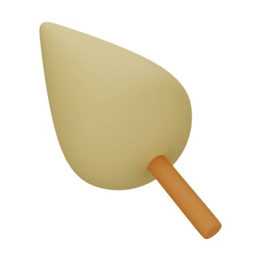 Kahverengi Ağaç 3D Görüntü Beyaz Arkaplanda İzole Edildi