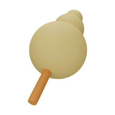 Kahverengi Ağaç 3D Görüntü Beyaz Arkaplanda İzole Edildi