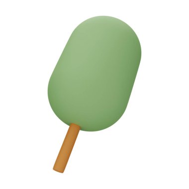 Yeşil Ağaç 3D Görüntü Beyaz Arkaplanda İzole Edildi