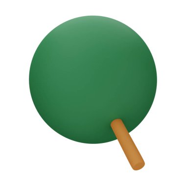 Yeşil Ağaç 3D Görüntü Beyaz Arkaplanda İzole Edildi