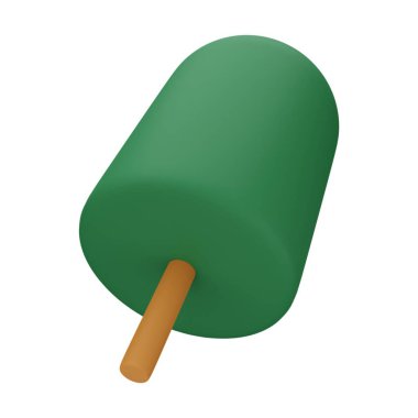 Yeşil Ağaç 3D Görüntü Beyaz Arkaplanda İzole Edildi