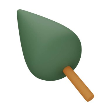 Yeşil Ağaç 3D Görüntü Beyaz Arkaplanda İzole Edildi