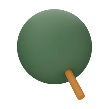 Yeşil Ağaç 3D Görüntü Beyaz Arkaplanda İzole Edildi