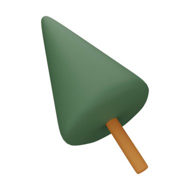 Yeşil Ağaç 3D Görüntü Beyaz Arkaplanda İzole Edildi