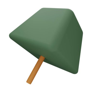 Yeşil Ağaç 3D Görüntü Beyaz Arkaplanda İzole Edildi