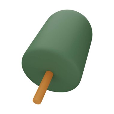 Yeşil Ağaç 3D Görüntü Beyaz Arkaplanda İzole Edildi