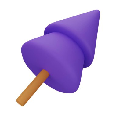 Mor Ağaç 3D Görüntü Beyaz Arkaplanda İzole Edildi