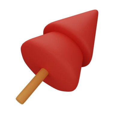 Kırmızı Ağaç 3D Görüntü Beyaz Arkaplanda İzole Edildi