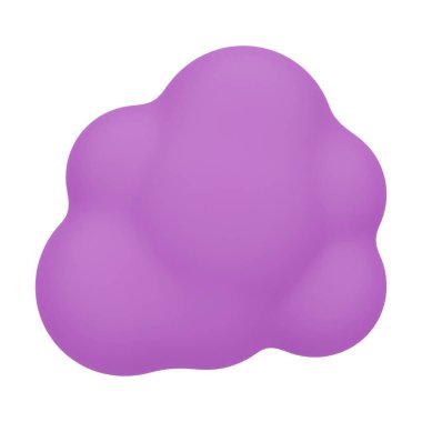 Mor Ağaç 3D Görüntü Beyaz Arkaplanda İzole Edildi