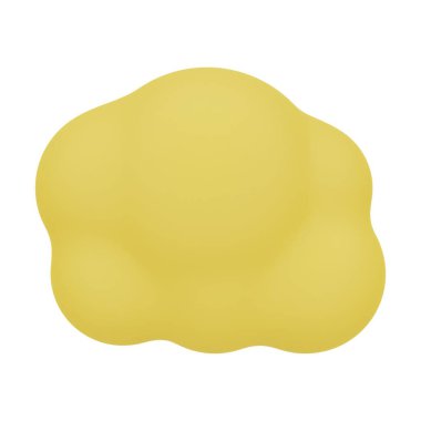 Sarı Ağaç 3D Görüntü Beyaz Arkaplanda İzole Edildi