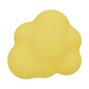 Sarı Ağaç 3D Görüntü Beyaz Arkaplanda İzole Edildi