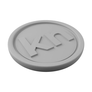 Silver Coin Kuna 3D Illustration Isolated in White Background clipart