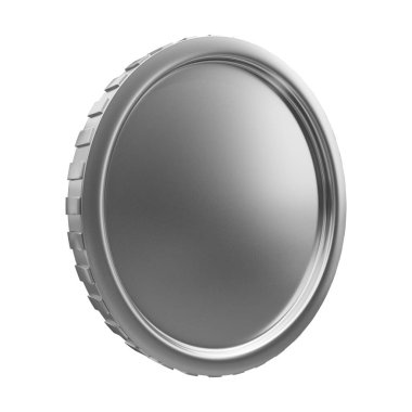 Gümüş Para 3D Görüntü Beyaz Arkaplanda İzole Edildi