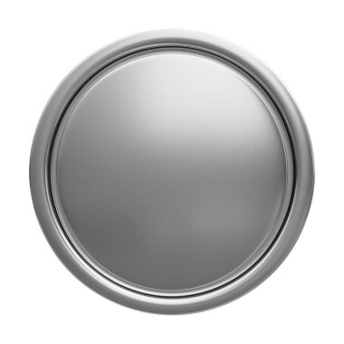 Gümüş Para 3D Görüntü Beyaz Arkaplanda İzole Edildi