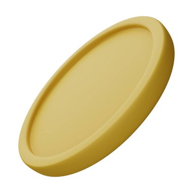 Altın Para 3D Görüntü Beyaz Arkaplanda İzole Edildi