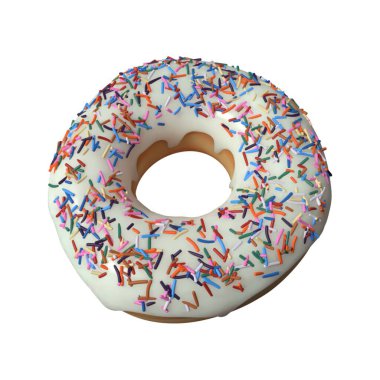 Beyaz Arkaplanda Serpiştirilmiş Beyaz Çörek