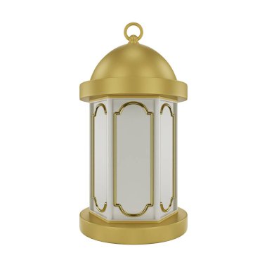 3D Altın Beyaz İslami Fener
