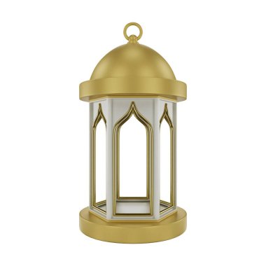 3D Altın Beyaz İslami Fener