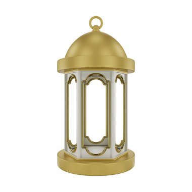 3D Altın Beyaz İslami Fener
