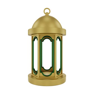 3D Altın Yeşil İslami Fener