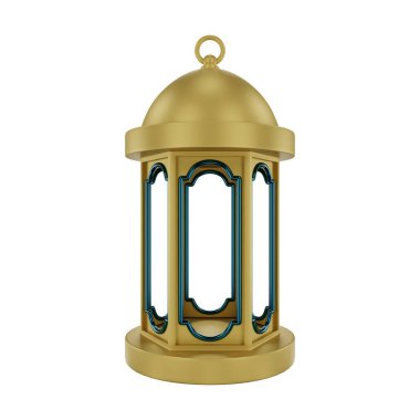 3D Altın Mavisi İslami Fener