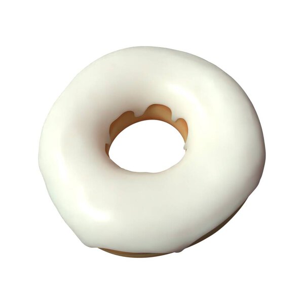 White Donut 3D Illustration in White Background