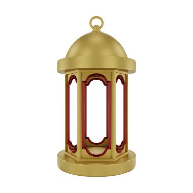 3D Altın Kırmızı İslami Fener