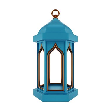 3D Mavi Bronz İslami Fener