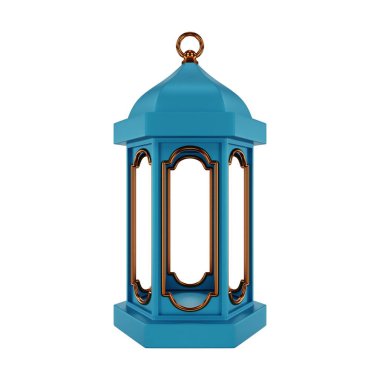 3D Mavi Bronz İslami Fener