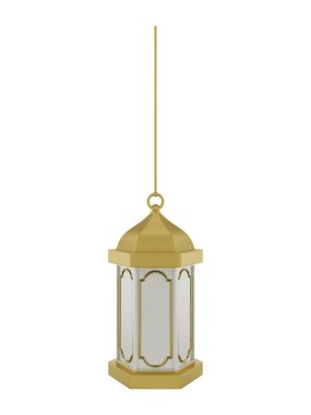 3D Asılı Altın Beyaz İslami Fener
